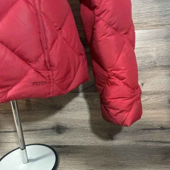 Eddie Bauer 700 Fill Goose Down Quilted Puffer Jacket Womens Small Red Vintage - Picture 7 of 8